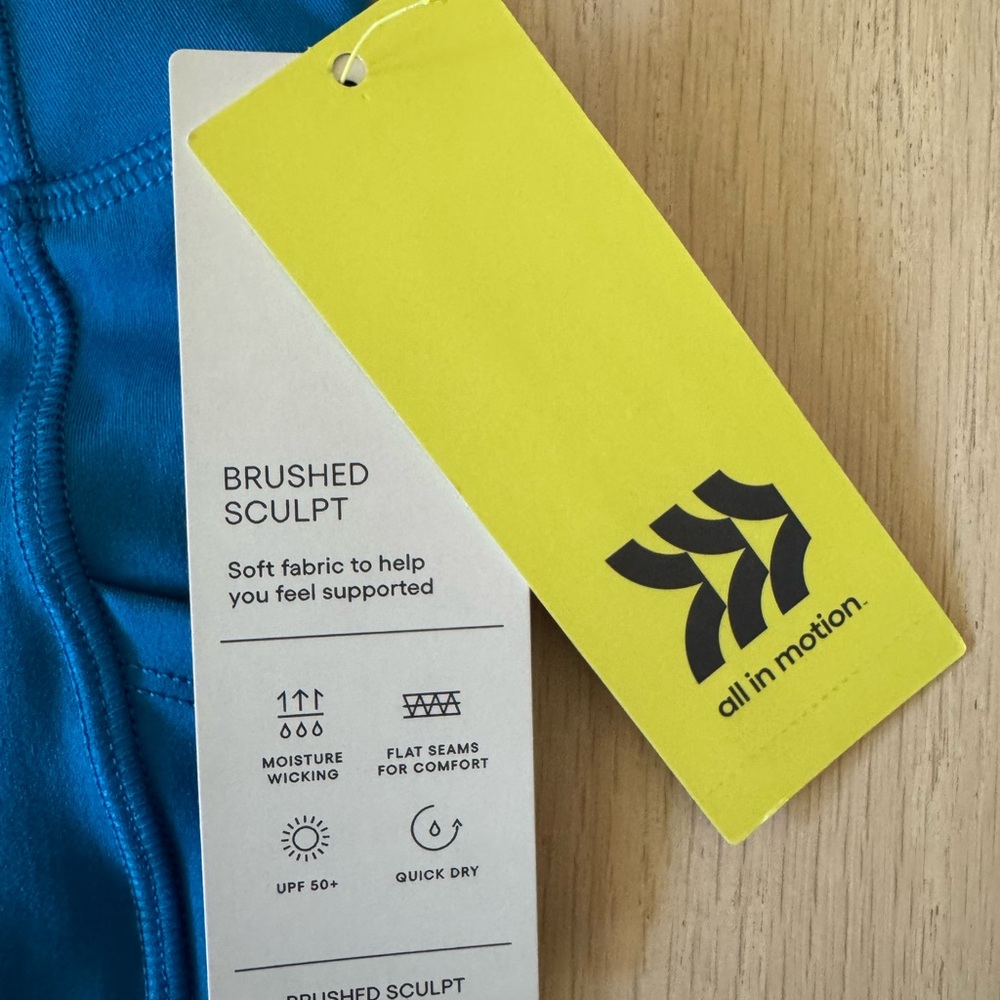 NWT All in Motion XS Blue Bike Shorts High-Waisted - Picture 3 of 5